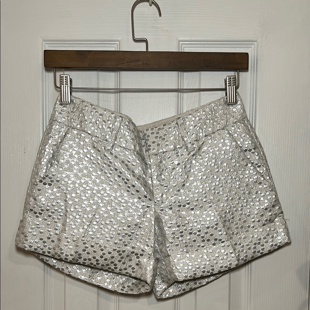 NEW Club Monaco Silver Women's Cuffed Shorts size 00
